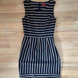 Merona women’s sleeveless black and beige striped dress.